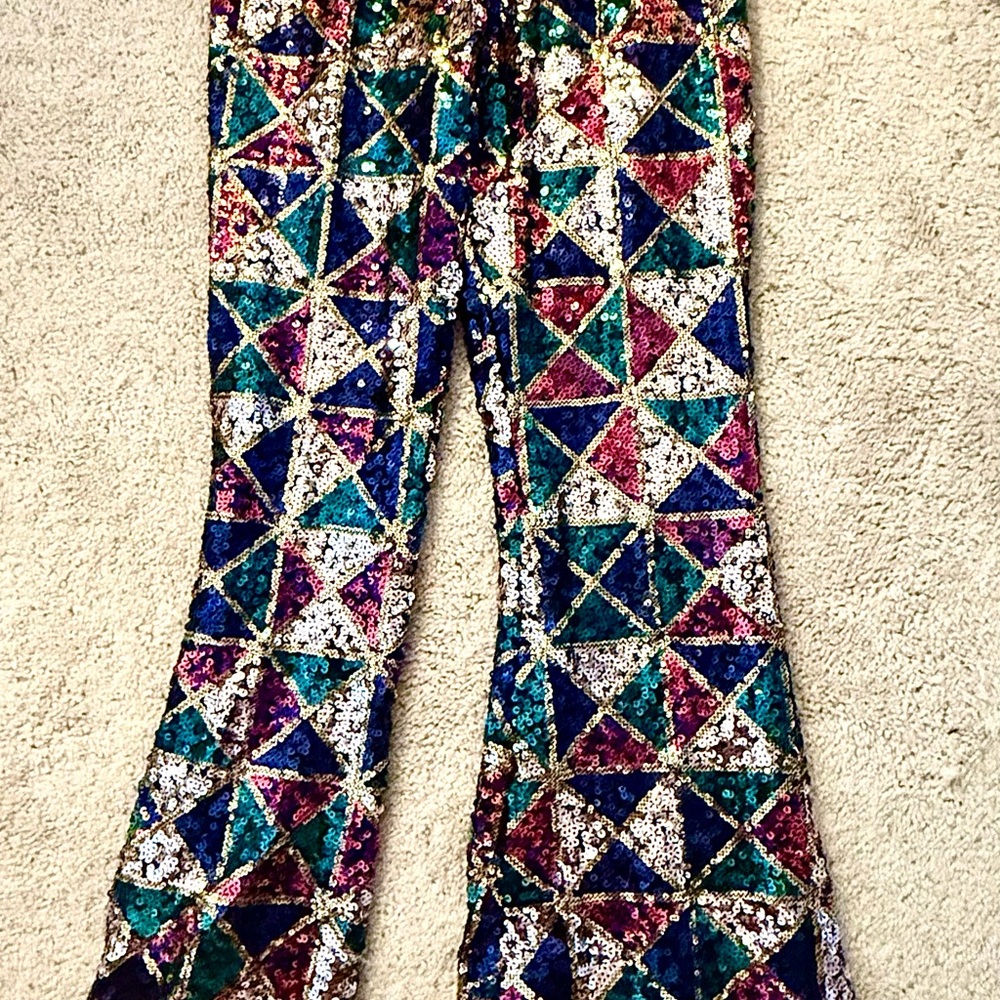Colorful Geometric Sequins Bottoms